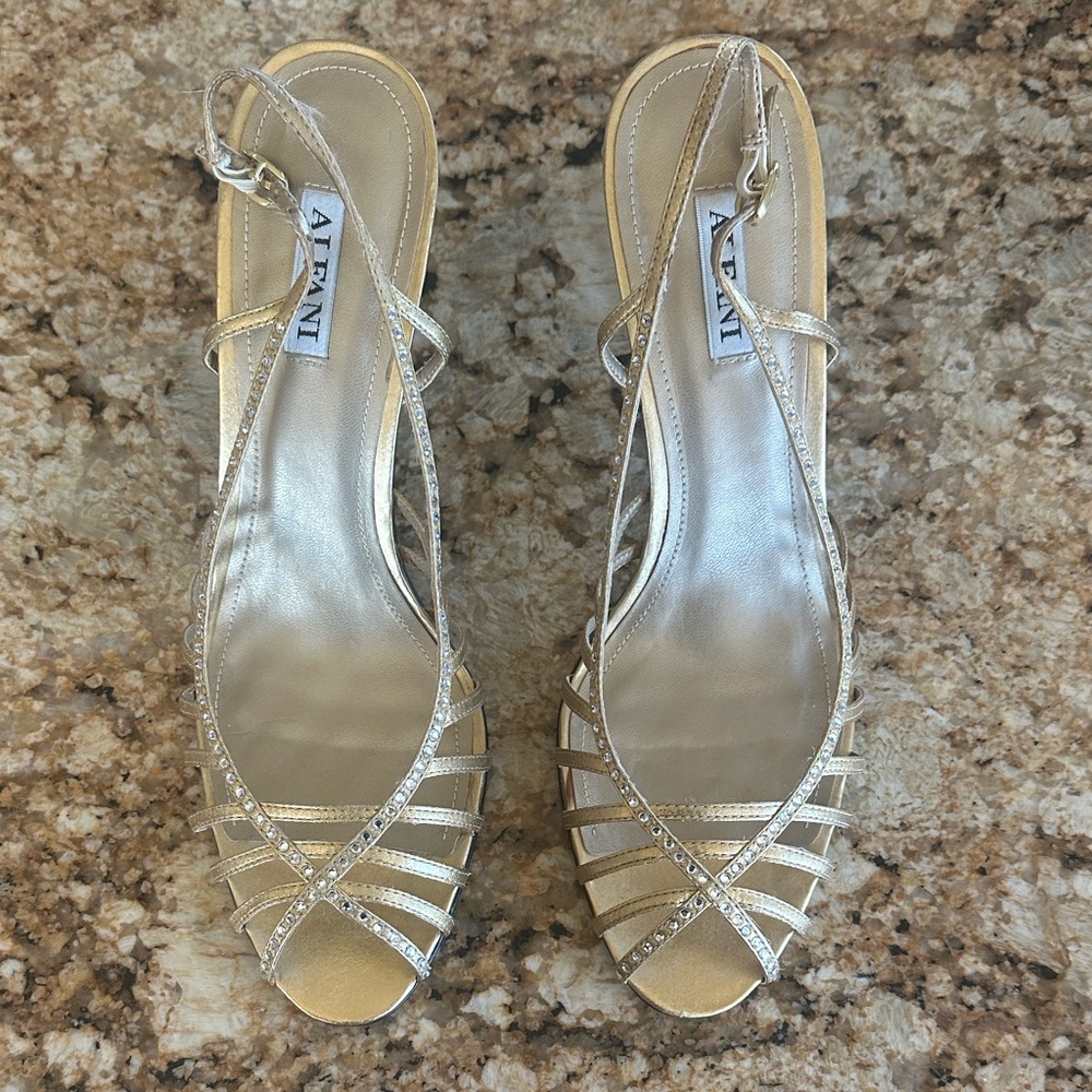 Alfani Gold Rhinestone High Heels (Size 9.5)(New Without Box)